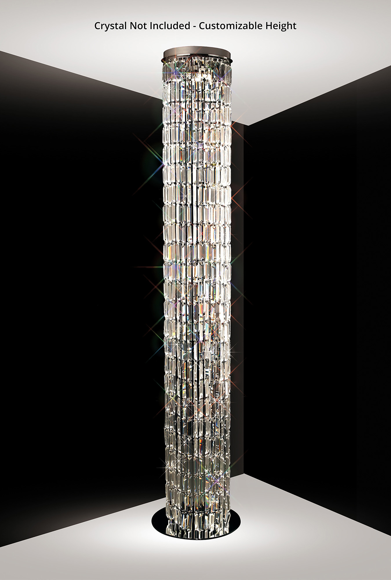 Torre Crystal Ceiling Lights Diyas Ringed & Square Crystal Fittings